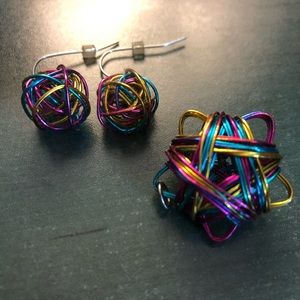 Rainbow Wire Earring and Necklace Set (Claire’s)